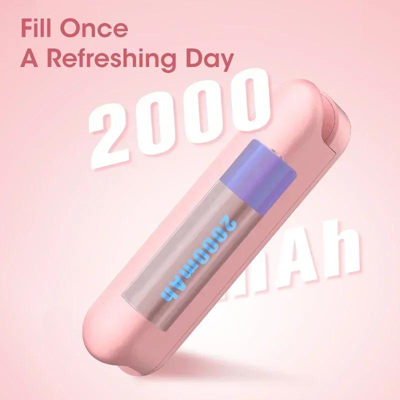 3 in 1 Foldable Mini Handheld Fan Power Bank 2000mAh USB Rechargeable for Outdoor Travel Camping