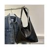 (Black) Street Style Trendy Medium Size Tote Bag With Soft Pu Material Daily For Use