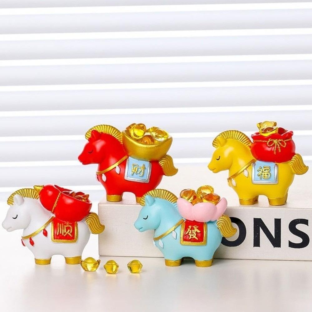 Creative Horse Figurine Resin Home Decoration Crafts Lucky Charm Lucky Bag Ingot  Party