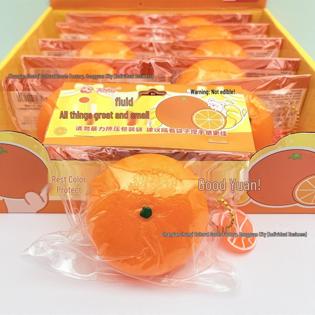 Large Orange Squeeze Toy - Slow Rebound Slime Stress Relief & Educational Mantou Toy