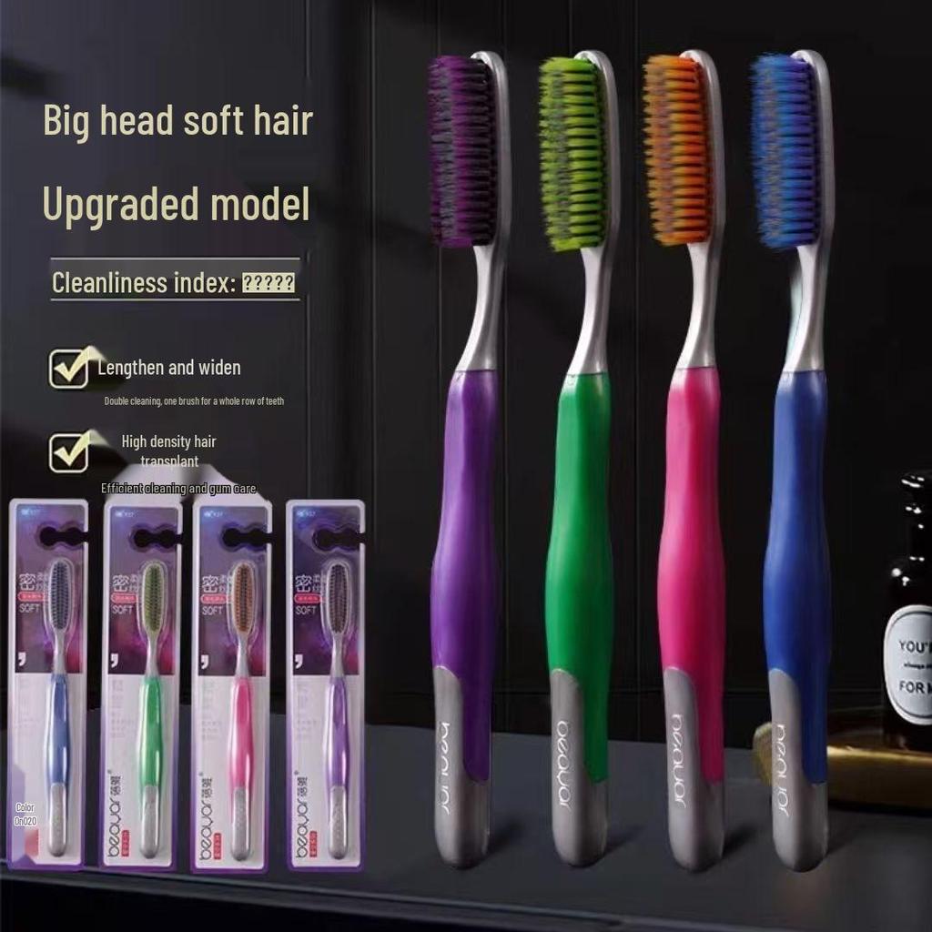 Deluxe Soft Bristle Toothbrush with Large Brush Head - High-Density Family Set