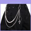 Punk Metal Chain Belt For Men Women With Cross Pendant Hip Hop Fashion Accessory