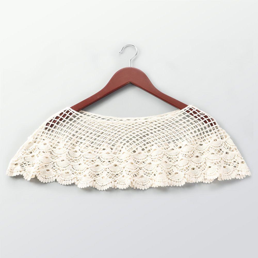 Dutý střapec Vintage šál Pončo Falešný límec Háčkovaný pletený plášť Krajková vesta