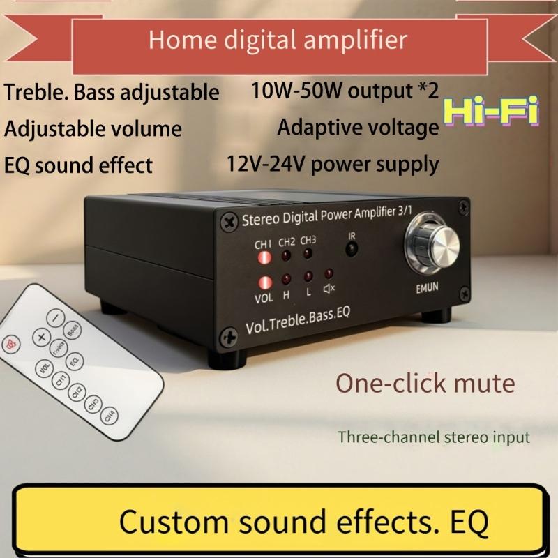 Digital 100W 3 Inputs Control Remote Aluminum