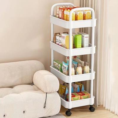 Snacks and Beverages Rack Easy To Assemble Rolling Cart 4 Tiers Trolley Convenient Storage Solution for Picnics