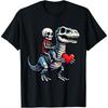 Boys Skeleton Riding Mummy Dinosaur Valentines Day Cotton Men T Shirt