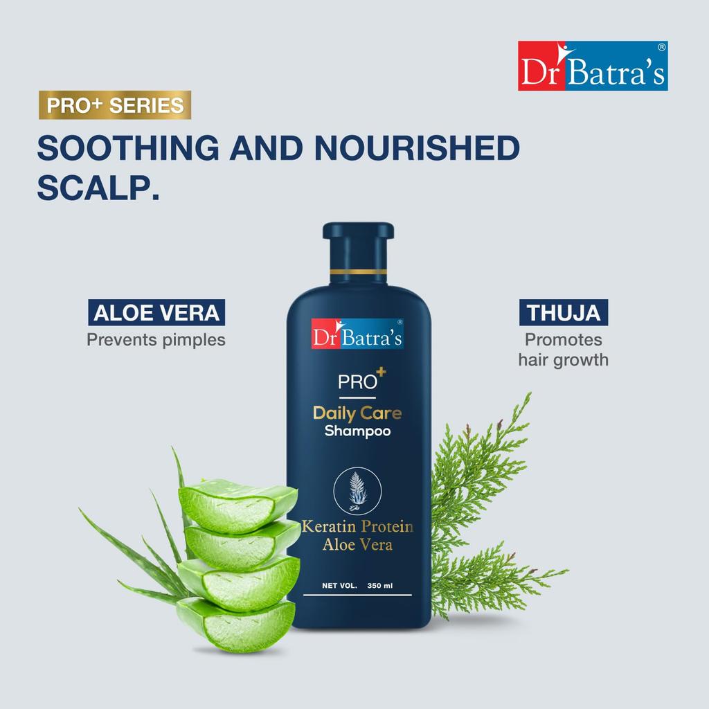 Dr Batra's PRO+ Daily Care Shampoo 350ml Pack of 1 for All Hair Types Gentle Nourishing Hair Care