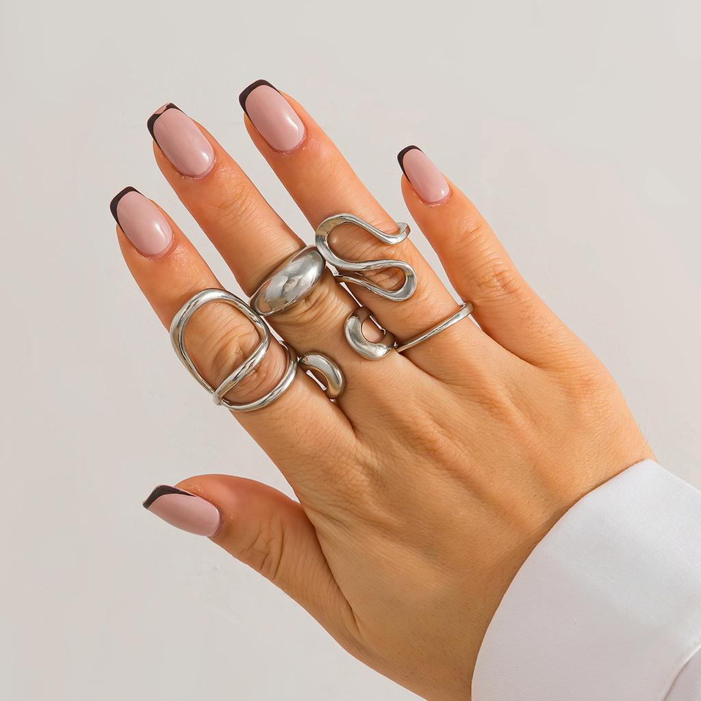 DIEZI New Sweet Cool Geometric Metal Finger Rings For Women Girls Men Gift Punk Gold Silver Color Knuckle Joint Ring Jewelry