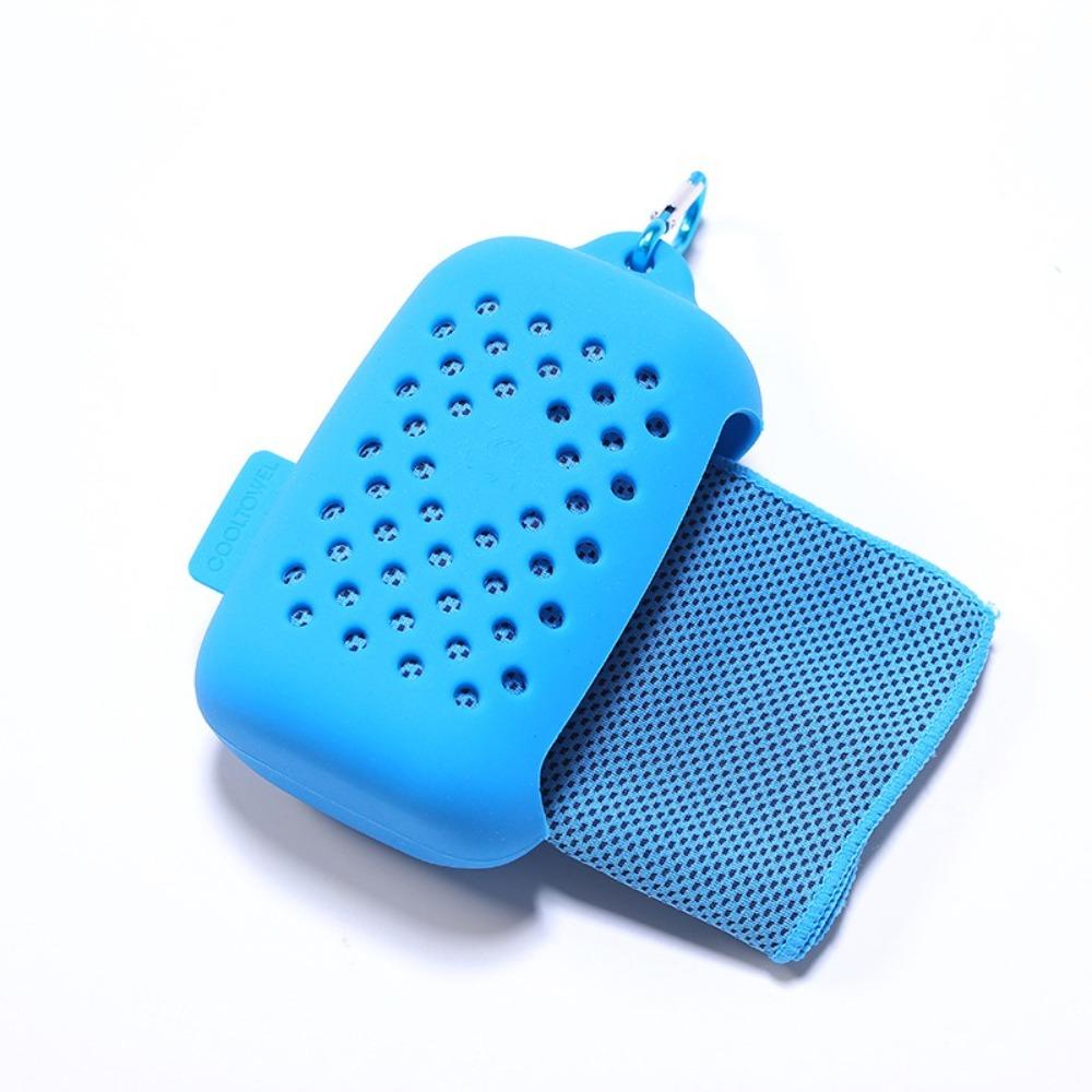 

Быстросохнущее охлаждающее ледяное полотенце Силикагель Портативное фитнес-охлаждающее полотенце Микрофибра Многоцветное полотенце Набор с силиконовой сумкой Спорт синий