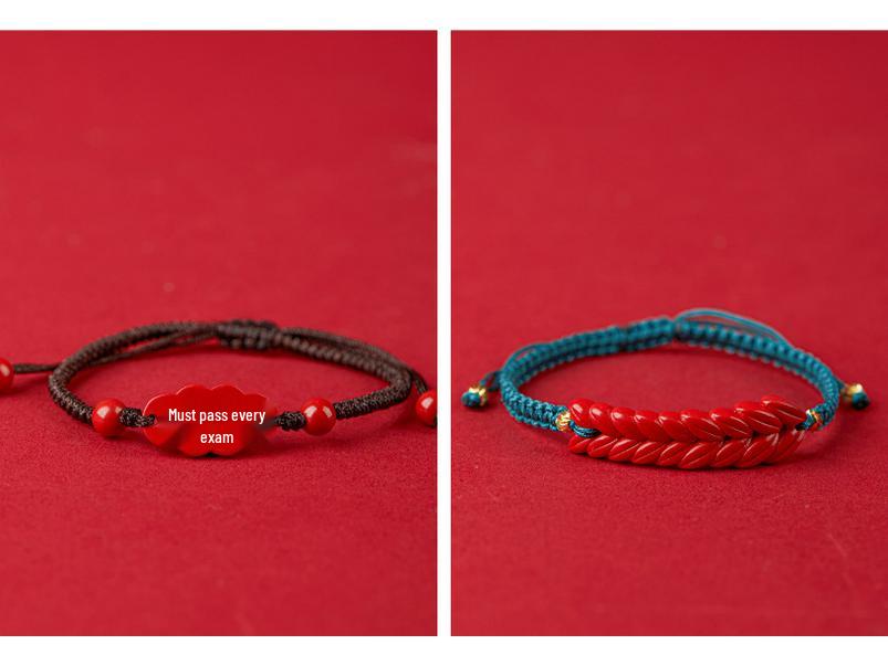 Jing Chunlan Handmade Cinnabar Red Sand Pixiu Bracelet