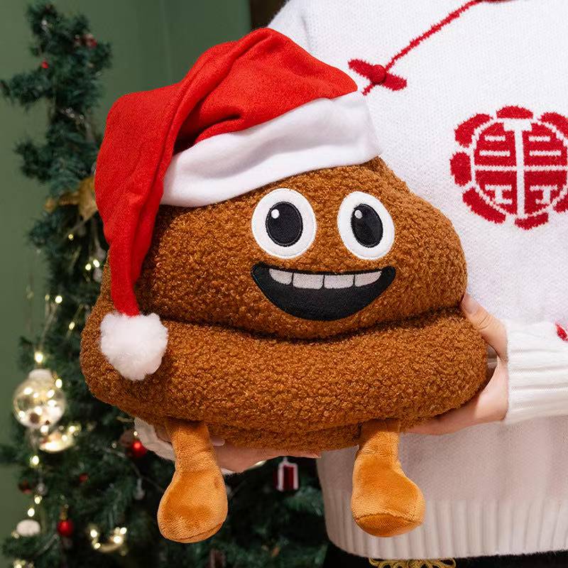 Het Nieuwste Leuke En Grappige Kerst Poep Kussen Kawaii Knuffel Pluche Speelgoed Pop Cartoon Anime Schattig Kinder Verjaardagscadeau Pop 35cm
