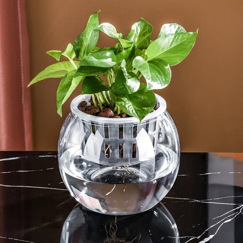 1PC Fish Tank Hydroponic Flower Pot Soilless Plant Pot Hydroponic Vase Vase Planter Pot Plastic