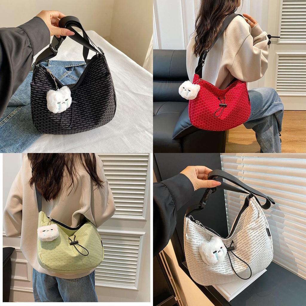 Soft Stylish Nylon Canvas Shoulder Tote Bag For Casual Travel In Vibrant Colors