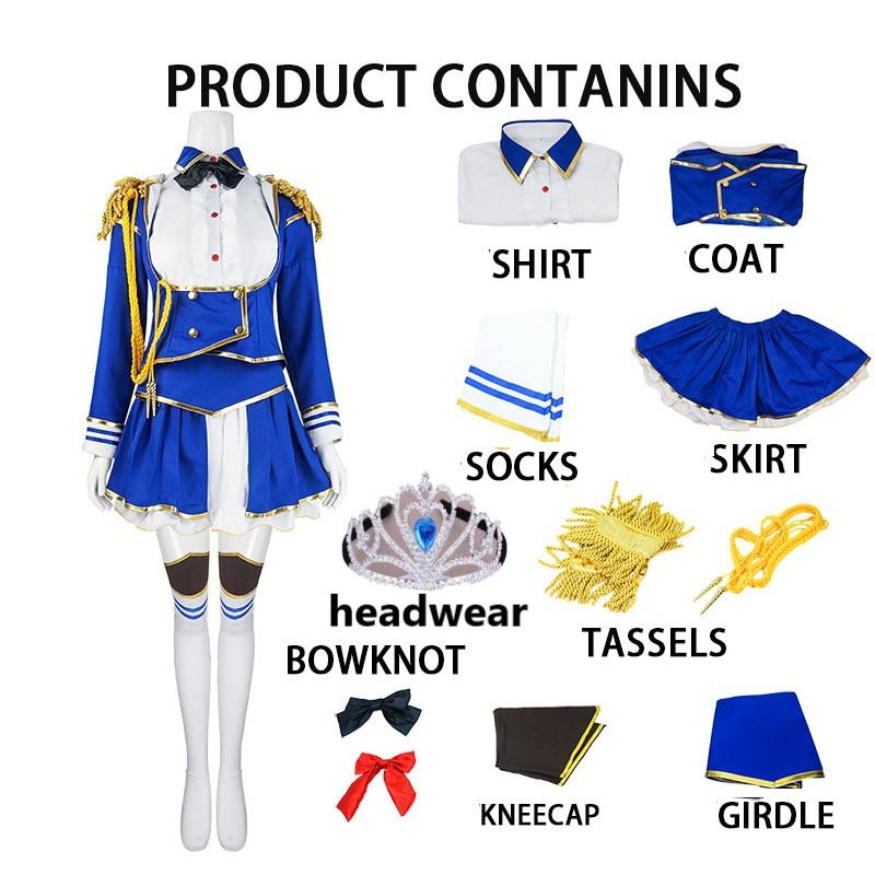 Anime Game Umamusume: Pretty Derby Daiwa Scarlet Cosplay Costume Wig Combat Uniform Skirt Woman Halloween Carnival Party Suit