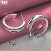 925 Sterling Silver Round Piercing Earrings Fashion Wedding Jewelry