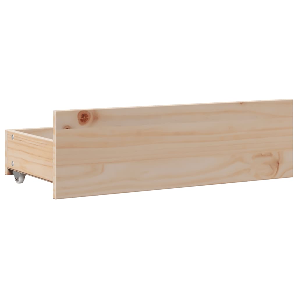 Solid Wood Bed Without Mattress with Drawers 75x190 Cm