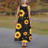 Women's Casual Floor-length Sundress Summer Beach Dress Round Neck Sleeveless Loose  Print Sundress