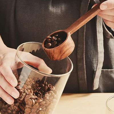 Coffee Measuring Scoop Walnut Wooden Coffee Spoon Kitchen Measuring Tablespoon Sugar Spice Powder Spoon Coffee Accessories Tools