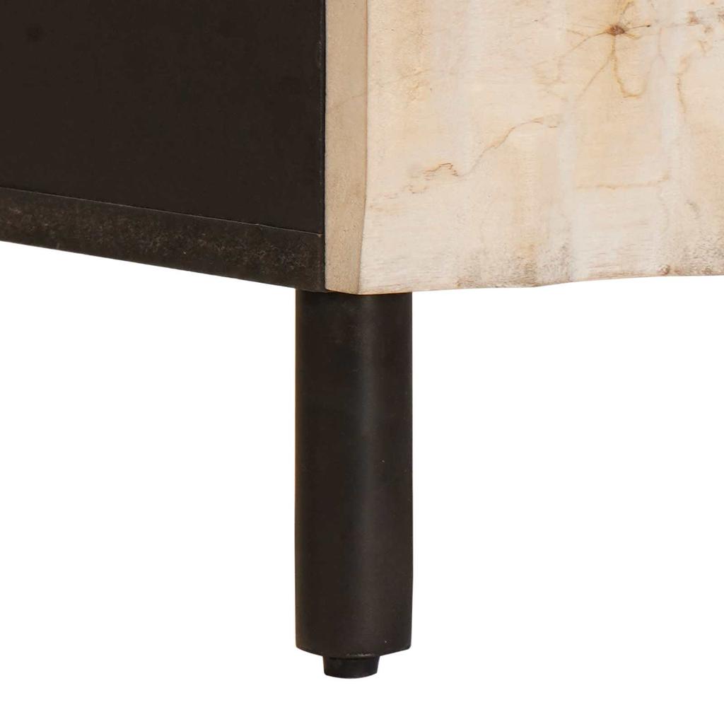 Nightstand with Drawers White 50 x 33 x 60 cm Solid Mango Wood
