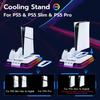 Mcbazel PS5 Slim Compatible Cooling Fan Dual Controller Charging Station with RGB Lighting and Headset Compatible with Both Disc and Digital Cooling