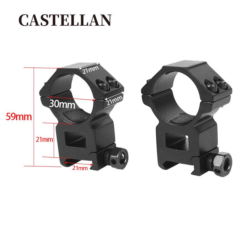 30mm Aluminum Alloy Riflescope Tube Clamp with 21mm High and Wide Card Slot