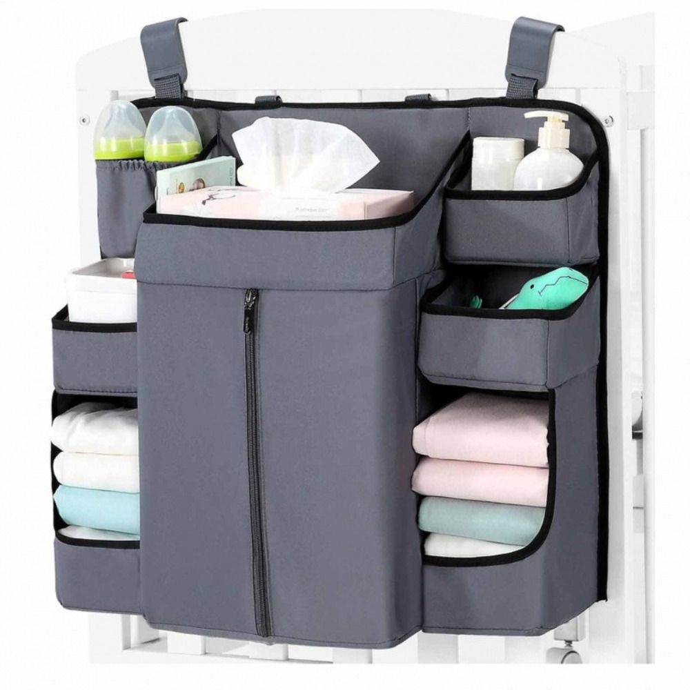 Multi-Pocket Hanging Diaper Container Polyester Changing Table Organizer Bedside Storage Rack  Crib