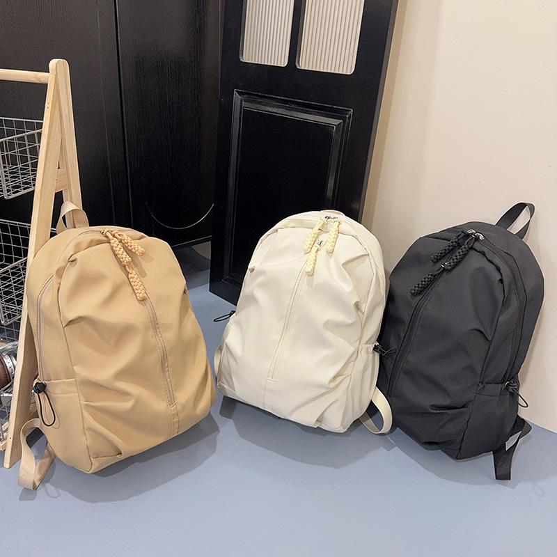 Schoolbag Travel Bag Ins College Student Simple Backpack Korean Version Versatile Large Capacity Junior High School Casual Backpack Nylon Schoolbag