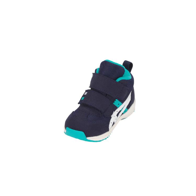 Asics Abrasion Resistant, Breathable, And Anti Kick Mid top Running Shoes Blue White Infant And Toddler TUB127-400