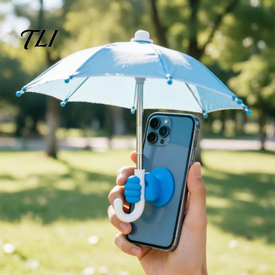 Beach Phone Accessories Umbrella with Suction Cup, UV Protection Mini Cellphone Umbrella, Universal Mobile Holder for Travel Outdoor Sun Shield