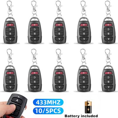 5/10 Peças Controle Remoto RF Sem Fio 433mhz Copiador de Código Duplicador de Porta de Garagem Portão Chaveiro Remoto 433 Mhz Abridor