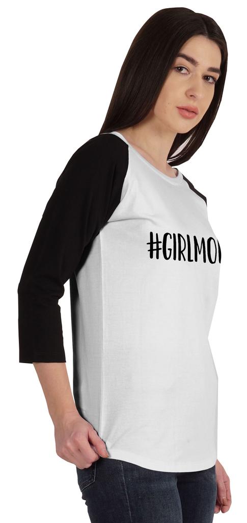 Inkmeso #Girl MomTshirt Tops For Women Cotton Raglan Sleeve Mother s Shirt