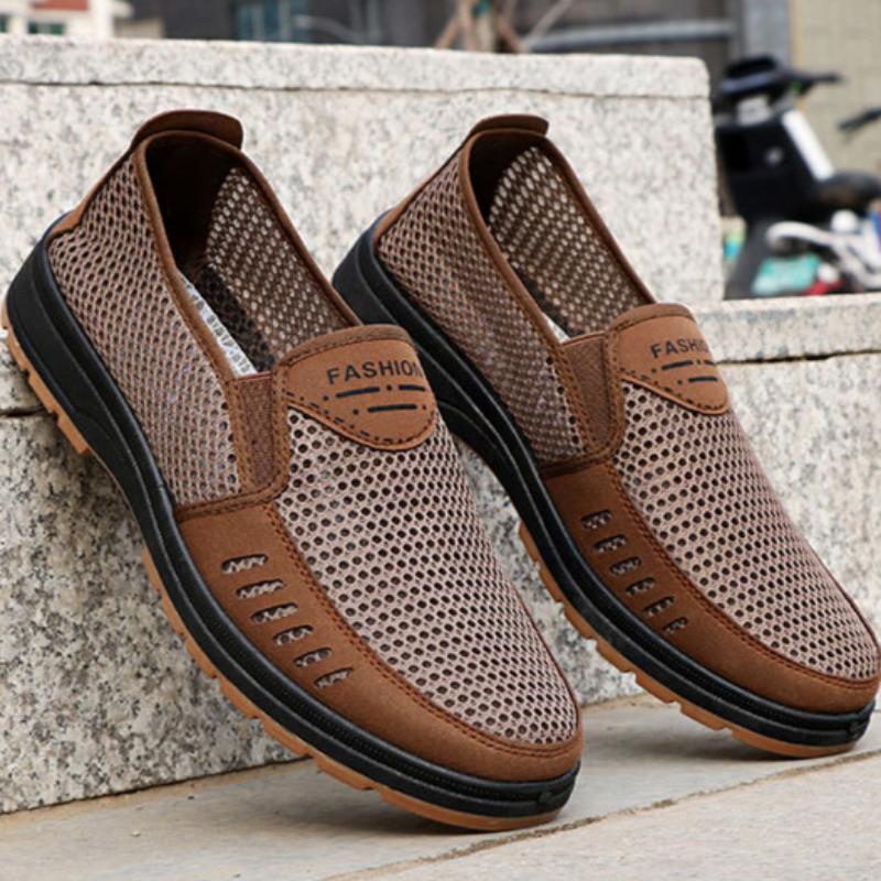 Summer Cloth Shoes for Men, Breathable, Casual, Soft-soled, Middle-aged and Elderly, Deodorizing, Slip-on Sandals