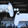 PlayVital Silikonhülle für PS5 Niedliche Controller-Hülle Skin-Schutz mit Daumengriffkappen Touchpad-Aufklebern Controller, (Dämonenstil) & [Babyblau]