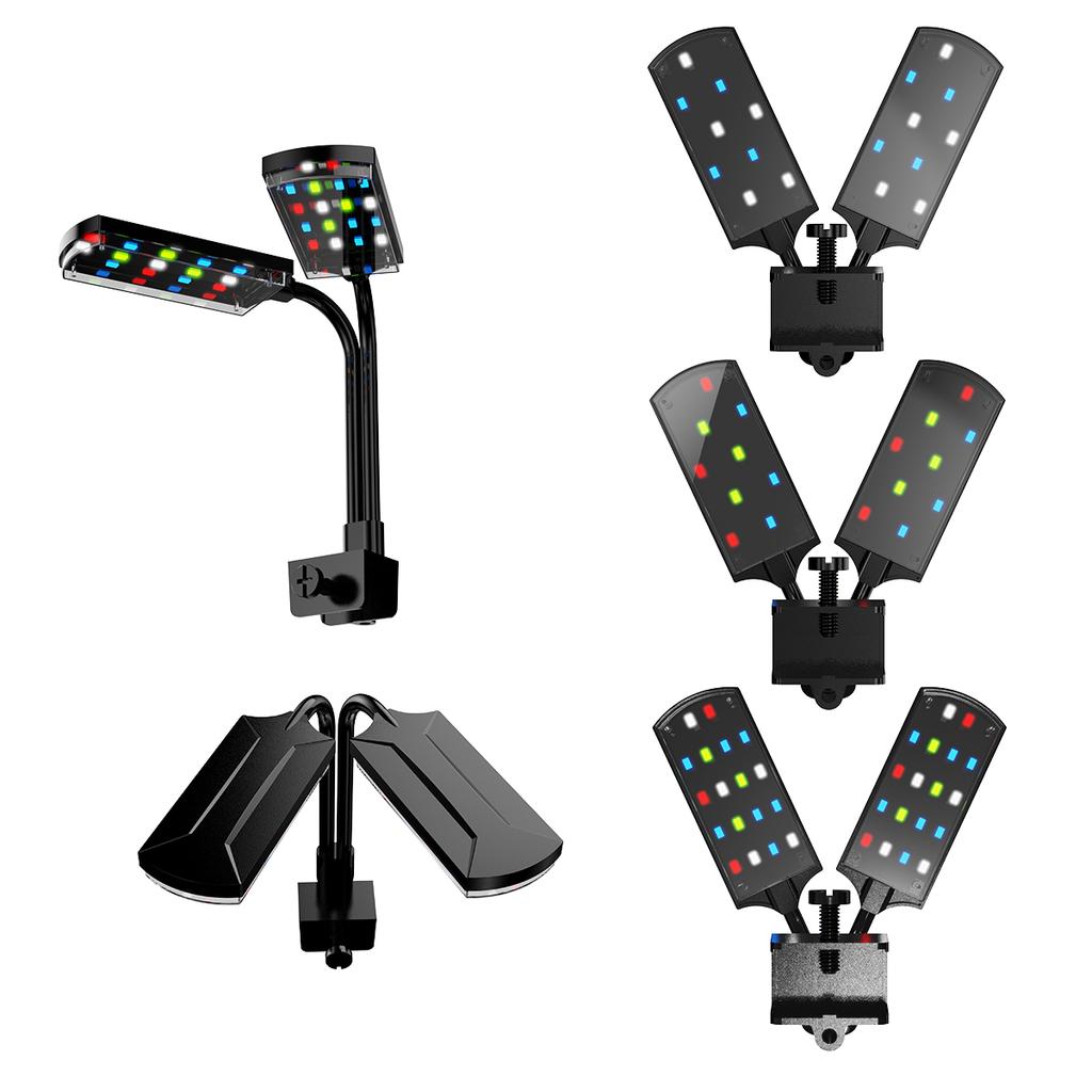 110V-240V double head Fish tank light grass tank light  energy-saving waterproof lighting mini clip light aquarium spectrum LED