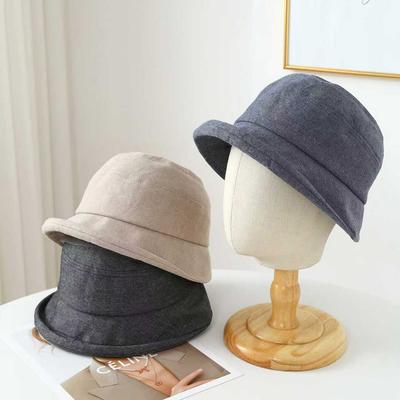 High Quality Japanese Fisherman Hat Women Spring Summer Thin Linen Wide Brim Plain Bucket Hats