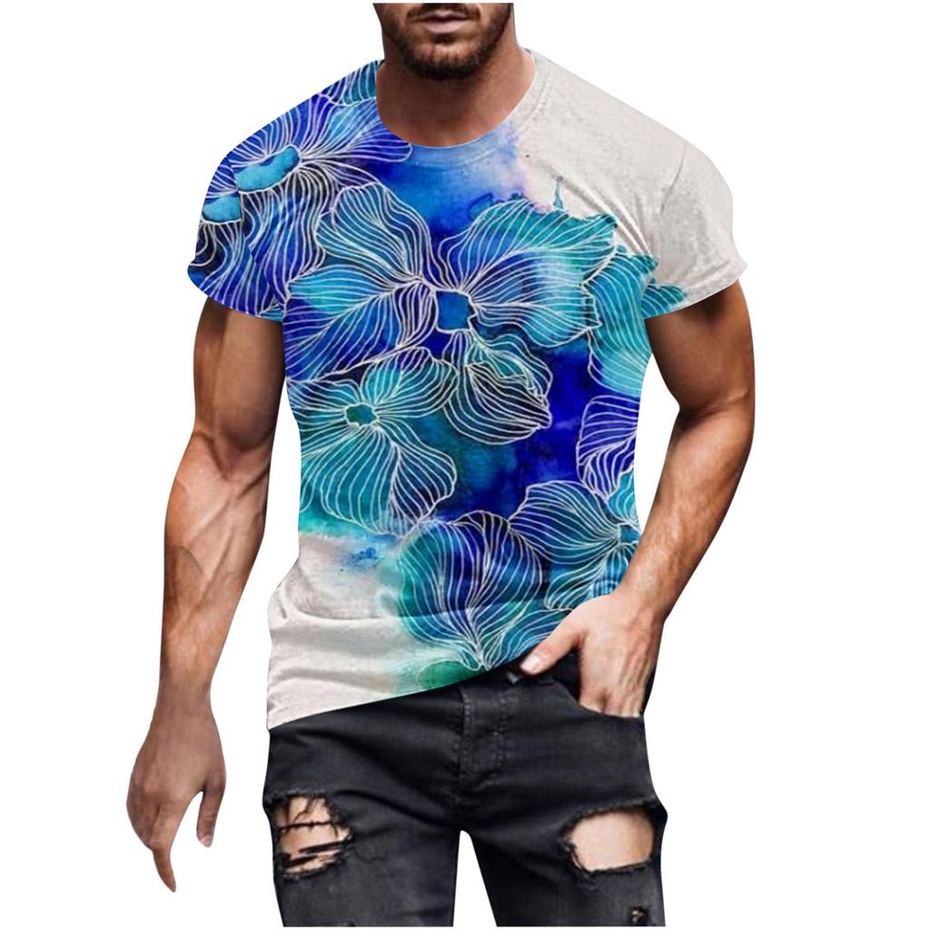 T-shirt z cyfrowym drukiem 3D dla nastolatków i mężczyzn, z krótkim rękawem, wszechstronny, oddychający