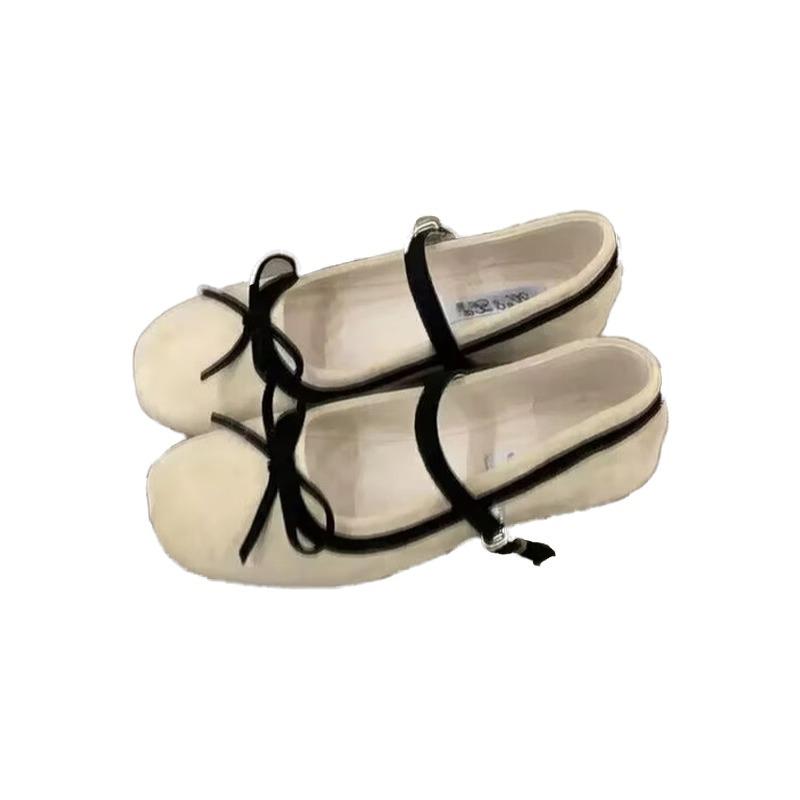 Petite augmentation de hauteur intérieure ballerines chaussures simples chaussures pour femmes 2025 printemps nouveau nœud rose daim chaussures Mary Jane