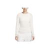 Solid Color Logo Round Neck Pullover Long Sleeve T-Shirt Women Tops White FB8718-104