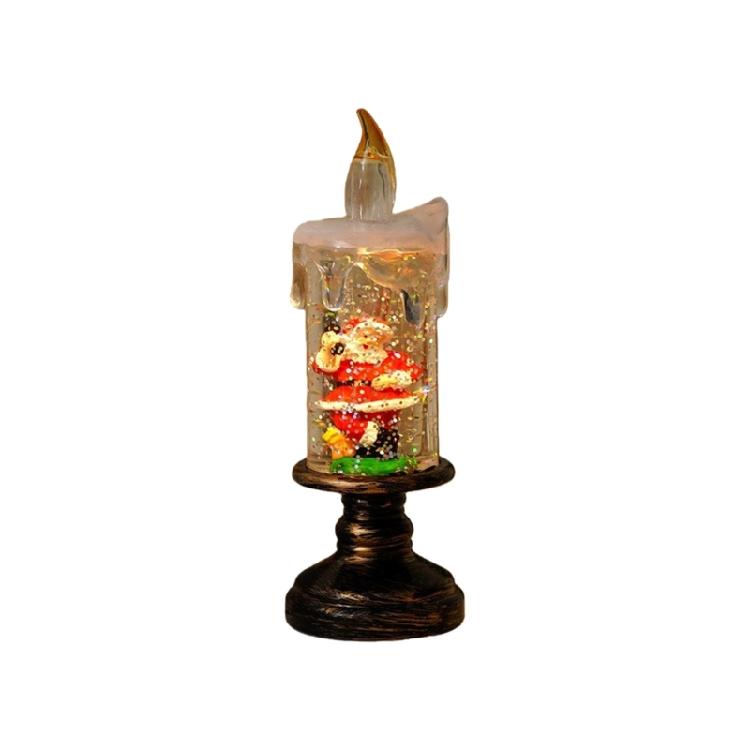 Christmas Decorations Glitter Water Globe Christmas Snow Globes Candle Shape Snowglobes Table Ornament Home Decors