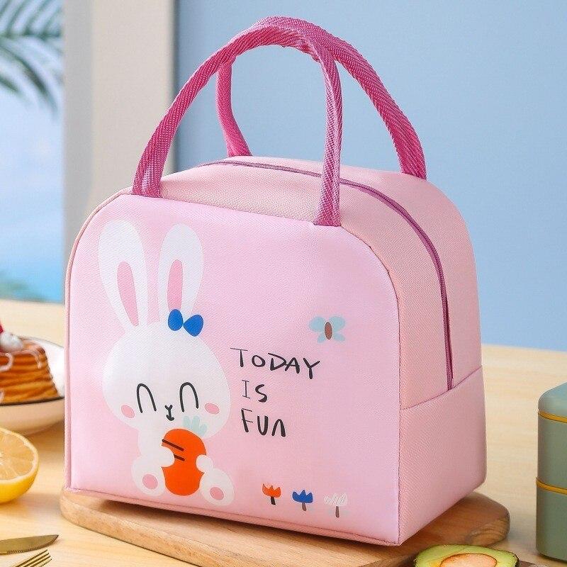 Cartoon Pattern Handheld Food Organization Storage Bag Aluminum Foil Thickened Lunch Insulation Box