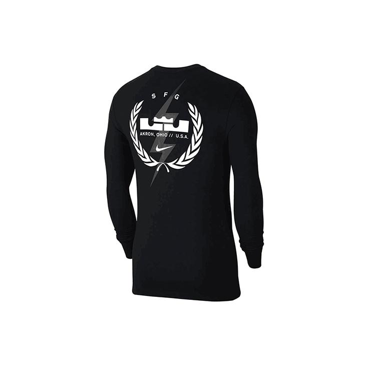 Nike Lebron Dri-Fit Rundhals Basketball Langarm T-Shirt Herren Tops Schwarz CV2080-010