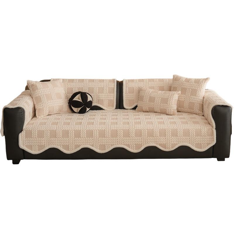 New Irregular Shaped Sofa Cover Cloth with Thickened Anti Slip and Anti Cat Scratch Sofa Cushion Suitable for All Seasons