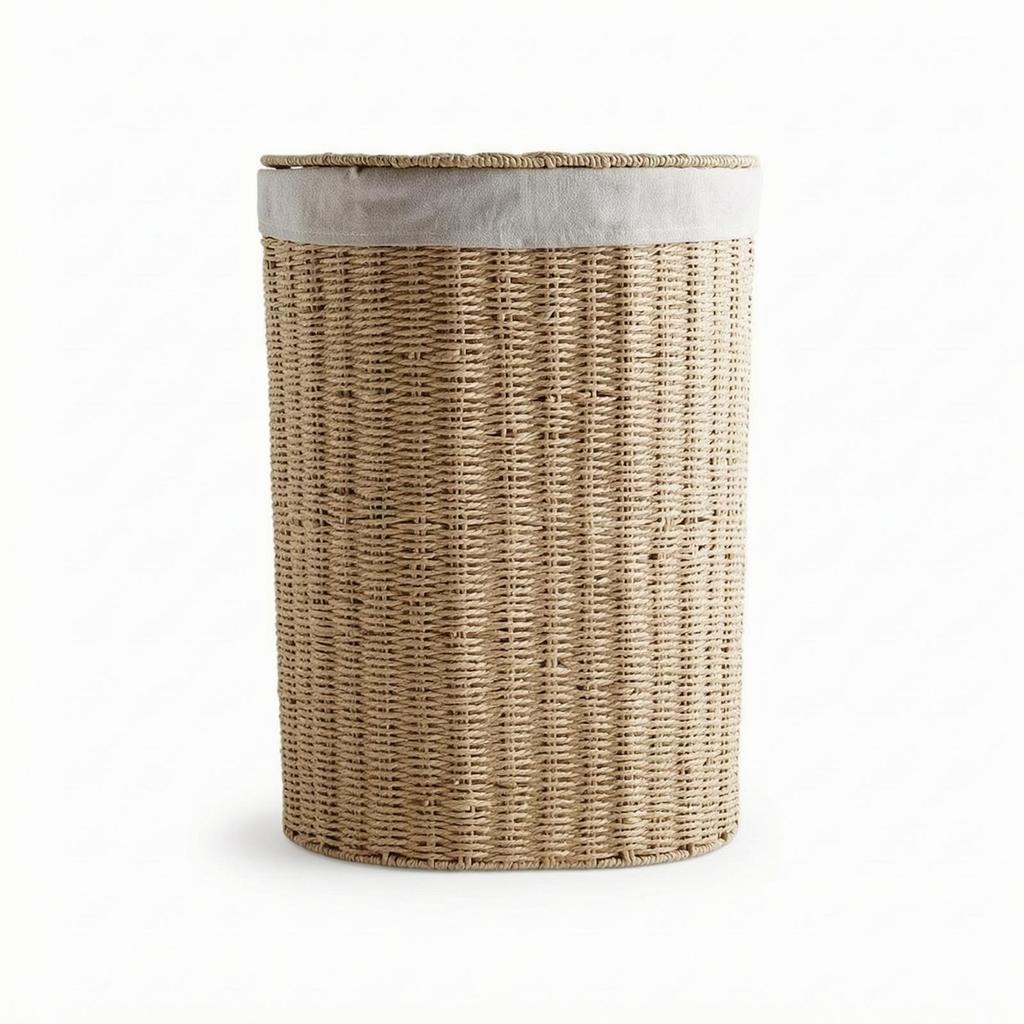 Laundry Hamper with Lid Handwoven Paper Rope Reinforced Woven Basket