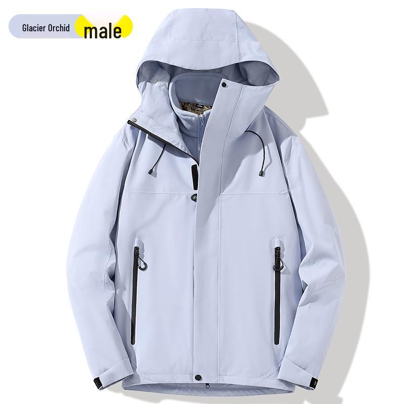 Men's & Women's Three-in-One Hooded Graphene Fleece Windbreaker - Windproof & Waterproof Jacket Set