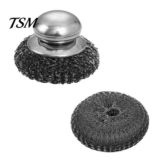 Multipurpose Household Cleaning Brush Stainless Steel Scrubber, with Ergonomic Handle, Heavy Duty Portable Dishwashing Scrubber for Kitchen