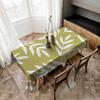 Plant Leaf (Green) Home Tablecloth - Waterproof, Anti-Stain, Rectangular For Dining Decor & Accessories