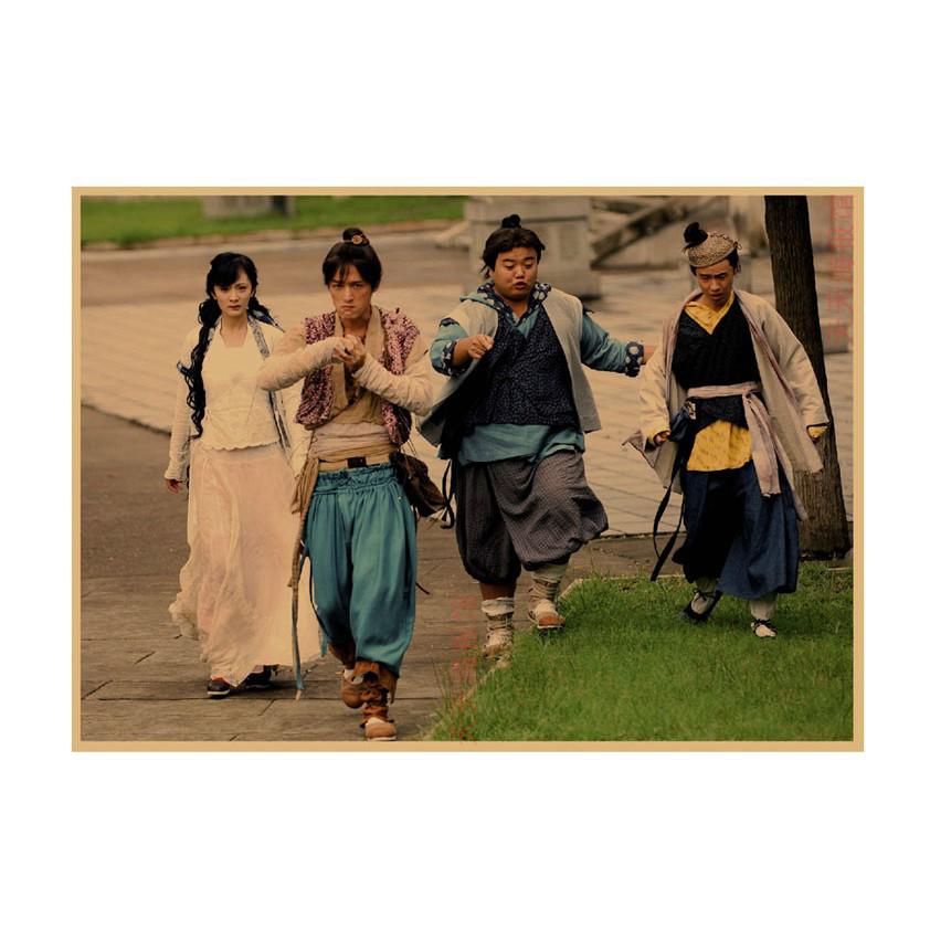 Chinese Paladin Retro Poster: Liu Yifei, Hu Ge, Yang Mi Wall Art