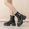 Fashion Fashion New Women's Biker Boots Patent Leather Breathable Zipper Lolita Platform Boots Autumn New Retro Gothics Botines Chelsea