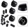 Replacement Control Knobs Set Including 4 Knobs and 12 Adapters for Stoves Ranges Ovens and Outdoor Appliances