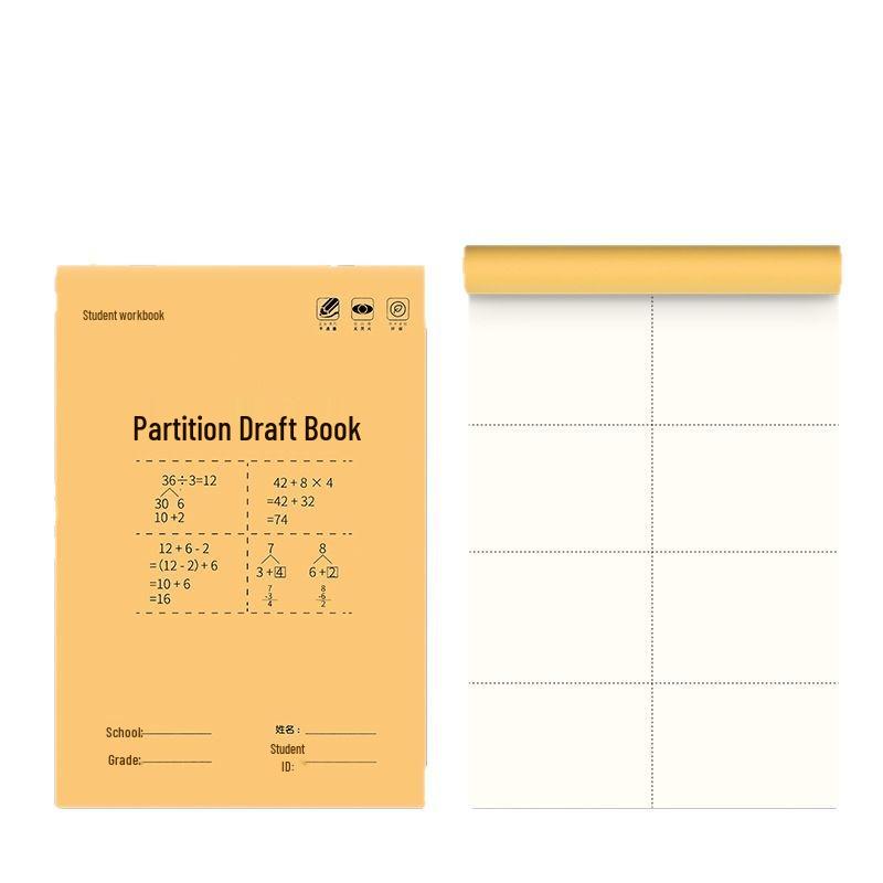 Partitioned Math Scratchpad for Students: Ideal for Elementary, Junior High, and High School Exam Prep and Drafts.